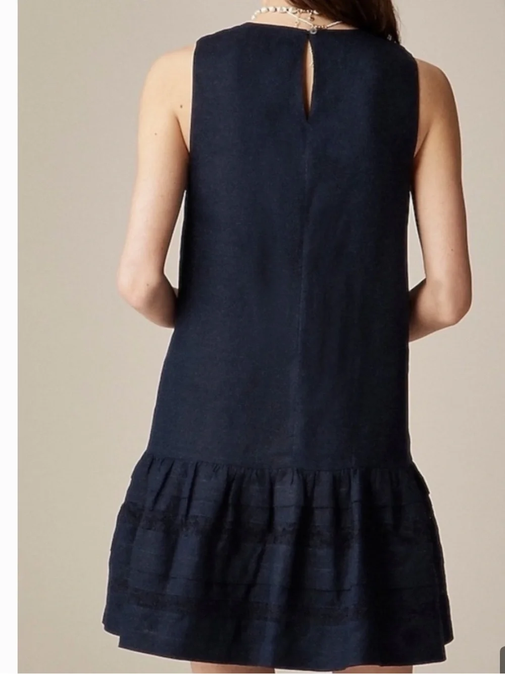 NWOT J. Crew Maxine Navy Blue Ruffle Hem Dress size XS